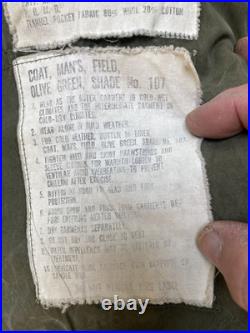 Vintage 1957 Field Jacket Long Large Authentic US Army Jacket FREE SHIPPING