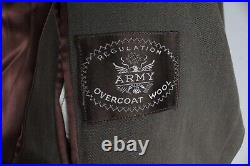Vintage 50's 1953 US Army Officers Taupe Wool Overcoat With Removable Liner 40R