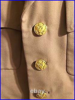 Vintage 50's Korean War US Army 4 Star Officers Tan Class A Jacket Tunic 39R M