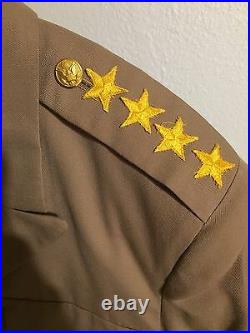 Vintage 50's Korean War US Army 4 Star Officers Tan Class A Jacket Tunic 39R M