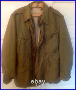 Vintage 50's Korean War US Army Military Green Army Coat with liner