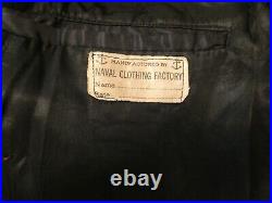 Vintage 50's Naval Clothing Factory, 8 Button Wool Pea Coat Korean War Era