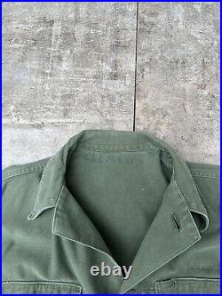 Vintage 50's P58 P56 Shirt Jacket USMC Military OG-107 Sz L Stenciled P41