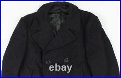 Vintage 50's US Navy Naval Clothing Depot 8 Button Wool Pea Coat 44 Korean War