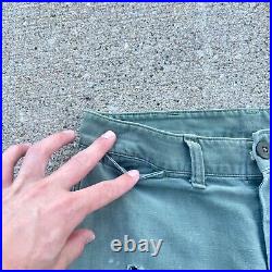 Vintage 50s Korean War Military Pants Size 32x30 Green Trousers Baggy Wide Leg