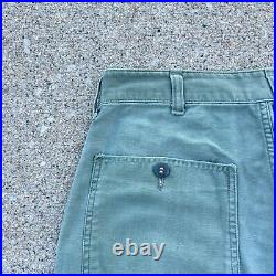 Vintage 50s Korean War Military Pants Size 32x30 Green Trousers Baggy Wide Leg