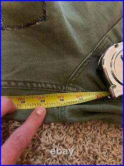 Vintage 50s Korean War Military Pants Size 32x30 Green Trousers Baggy Wide Leg