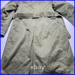 Vintage 50s Korean War US Army Military Field Overcoat Jacket OD-7 Wool Short M