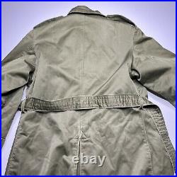 Vintage 50s Korean War US Army Military Field Overcoat Jacket OD-7 Wool Short M