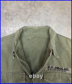 Vintage 50s Korean War USMC P53 HBT Feild Jacket Named & Stenciled Staff Sargent