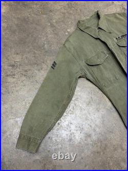 Vintage 50s Korean War USMC P53 HBT Feild Jacket Named & Stenciled Staff Sargent