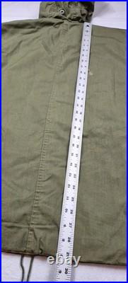 Vintage 50s Korean War USN N-1 Deck Anorak Pullover Carr Buttons Fur Hood Olive