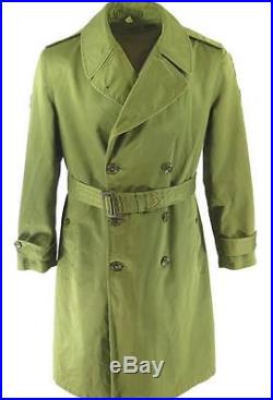 Vintage 50s M-1950A Coat Overcoat Mens M Military Korean War Patches