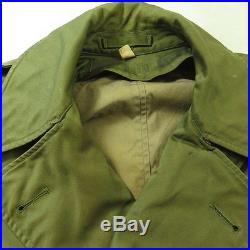 Vintage 50s M-1950A Coat Overcoat Mens M Military Korean War Patches