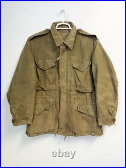 Vintage 50s M-51 U. S. Army Field Jacket Korean War OG-107 Large Worn Faded