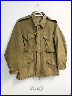 Vintage 50s M-51 U. S. Army Field Jacket Korean War OG-107 Large Worn Faded