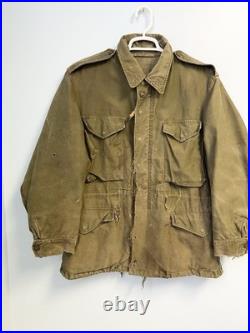 Vintage 50s M-51 U. S. Army Field Jacket Korean War OG-107 Large Worn Faded