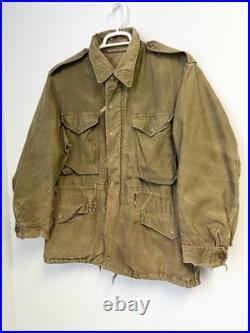 Vintage 50s M-51 U. S. Army Field Jacket Korean War OG-107 Large Worn Faded