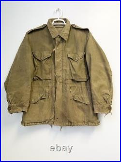 Vintage 50s M-51 U. S. Army Field Jacket Korean War OG-107 Large Worn Faded