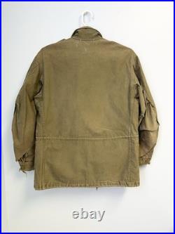 Vintage 50s M-51 U. S. Army Field Jacket Korean War OG-107 Large Worn Faded