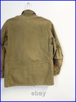 Vintage 50s M-51 U. S. Army Field Jacket Korean War OG-107 Large Worn Faded
