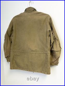 Vintage 50s M-51 U. S. Army Field Jacket Korean War OG-107 Large Worn Faded
