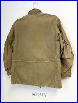 Vintage 50s M-51 U. S. Army Field Jacket Korean War OG-107 Large Worn Faded