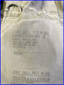 Vintage 50s M-51 U. S. Army Field Jacket Korean War OG-107 Large Worn Faded