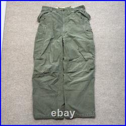 Vintage 50s M51 Cargo Trousers Pants Medium Reg 33x28 Sateen Cold Weather Army