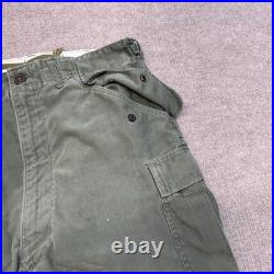 Vintage 50s M51 Cargo Trousers Pants Medium Reg 33x28 Sateen Cold Weather Army