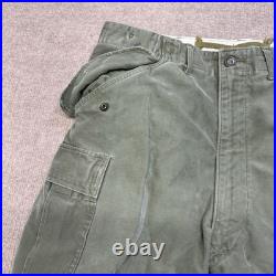 Vintage 50s M51 Cargo Trousers Pants Medium Reg 33x28 Sateen Cold Weather Army