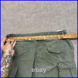 Vintage 50s M51 Cargo Trousers Pants Medium Reg 33x28 Sateen Cold Weather Army