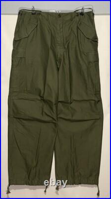 Vintage 50s M51 Trousers Large Cargo Pants Slanted Og-107 Sateen M-51 Para 1952