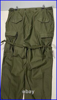Vintage 50s M51 Trousers Large Cargo Pants Slanted Og-107 Sateen M-51 Para 1952