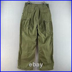 Vintage 50s Military Pants Mens 31x30 Korean War Cargo M-51 Field Baggy Fit