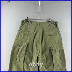 Vintage 50s Military Pants Mens 31x30 Korean War Cargo M-51 Field Baggy Fit