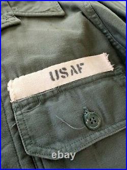 Vintage 50s Named Military Shirt/Jacket USAF Sage Green Post Korean War TAC