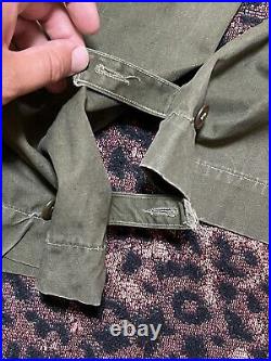 Vintage 50s OD Field Trousers Cotton Korean War US Army Military Pants 28-31