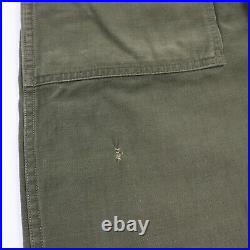 Vintage 50s Trousers OG-107 Sateen Type 1 Pants Korean War Button Fly 31 x 30