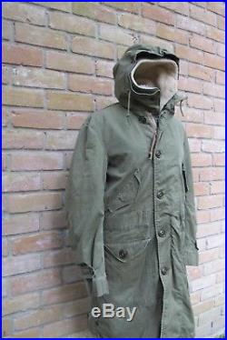 Vintage 51 KOREAN War US Air Force USAF OVERCOAT PARKA TYPE with PILE LINER Small
