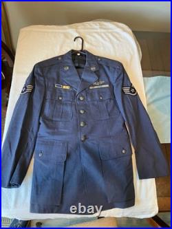 Vintage Authentic USAF Korean War Blue Officers Dress Uniform Coat Pants