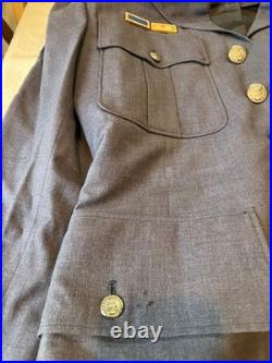 Vintage Authentic USAF Korean War Blue Officers Dress Uniform Coat Pants