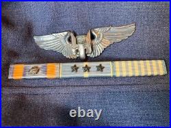 Vintage Authentic USAF Korean War Blue Officers Dress Uniform Coat Pants