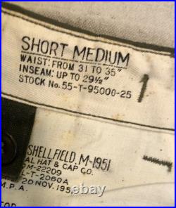 Vintage Continental US Army M1951 Field Trousers Medium Regular Korean War Era