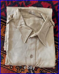 Vintage Deadstock 40s Korean War USMC Dated 1948 Cotton Khaki Shirt NOS Tags XXL