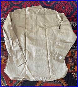 Vintage Deadstock 40s Korean War USMC Dated 1948 Cotton Khaki Shirt NOS Tags XXL
