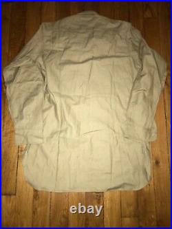 Vintage French Army 50s Chino's Twill Shirt size M Korean War