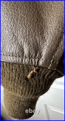 Vintage G-1 Leather Flight Jacket Korean War USN Read Description