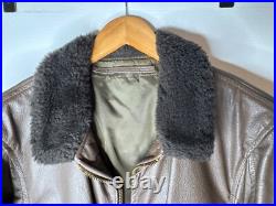 Vintage G-1 Leather Flight Jacket Korean War USN Read Description