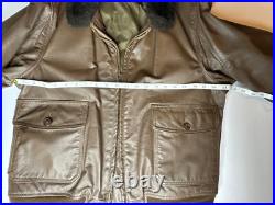 Vintage G-1 Leather Flight Jacket Korean War USN Read Description